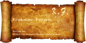 Krakauer Ferenc névjegykártya