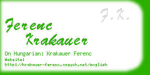 ferenc krakauer business card